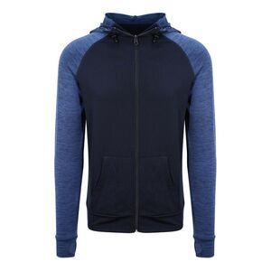 AWDis Just Cool Mens Contrast Zoodie / Navy/Navy Melange